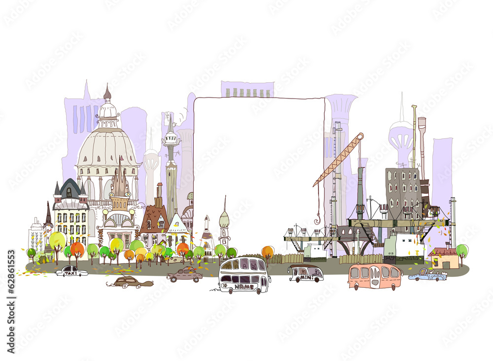 City collection, City, and factory, environmental concept