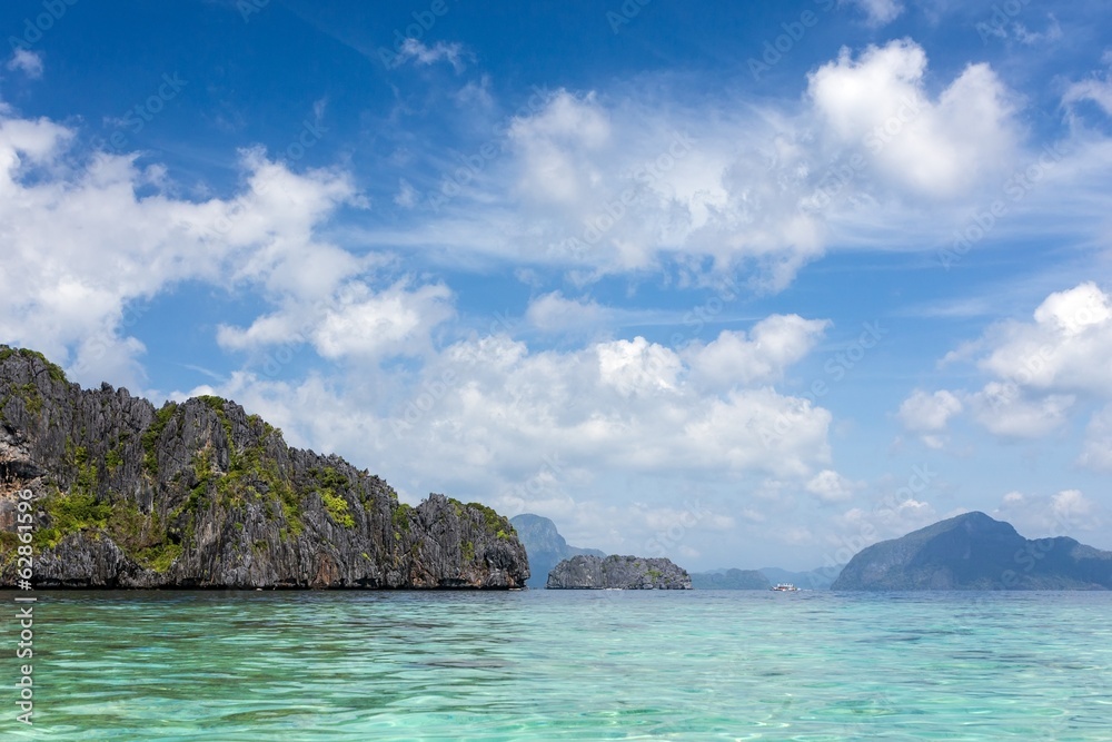 Scenic view of Bacuit Bay in Palawan Province