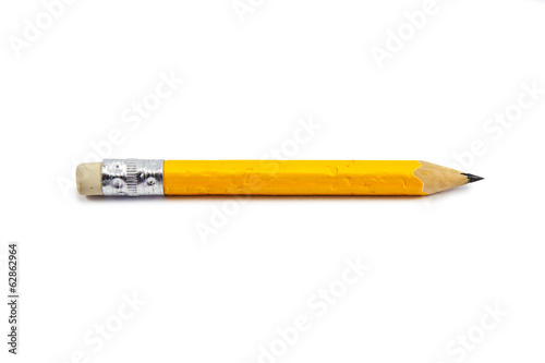 A short, chewed up pencil stub