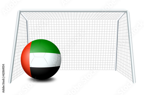 A soccer ball with the United Arab Emirates flag