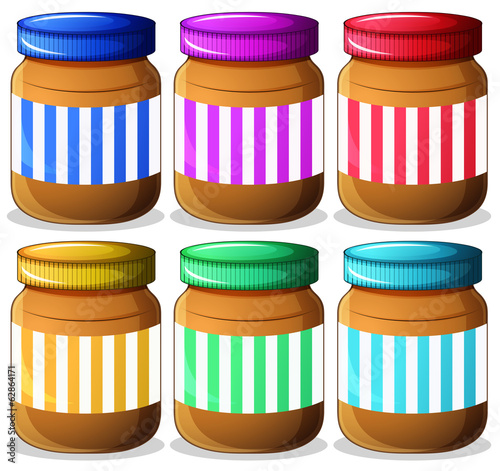 Six jars of peanut butters