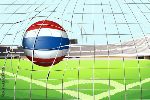 A ball from Thailand hitting a score
