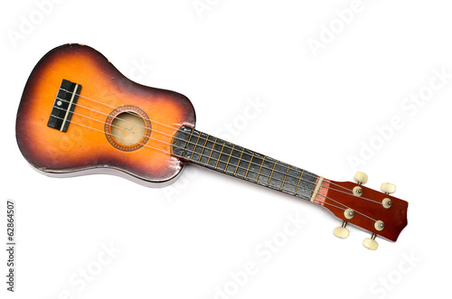 ukulele on white background