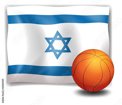 The flag of Israel at the back of a ball