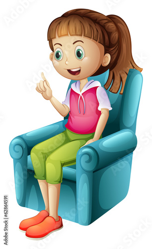 A young girl sitting on a chair