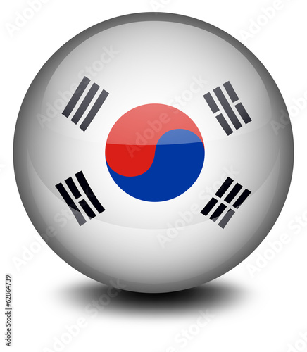 A ball with the South Korean flag