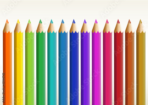 Colorful long pencils