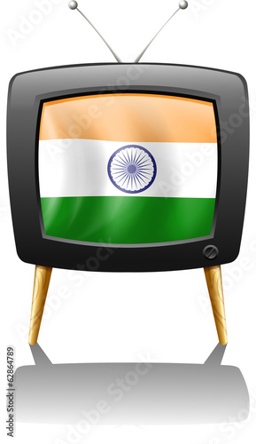 A television with the flag of India