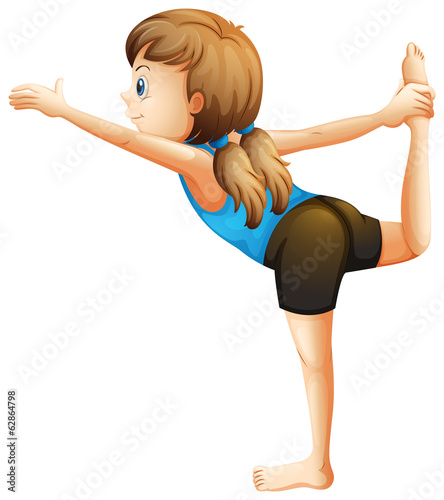 A female teenager doing yoga