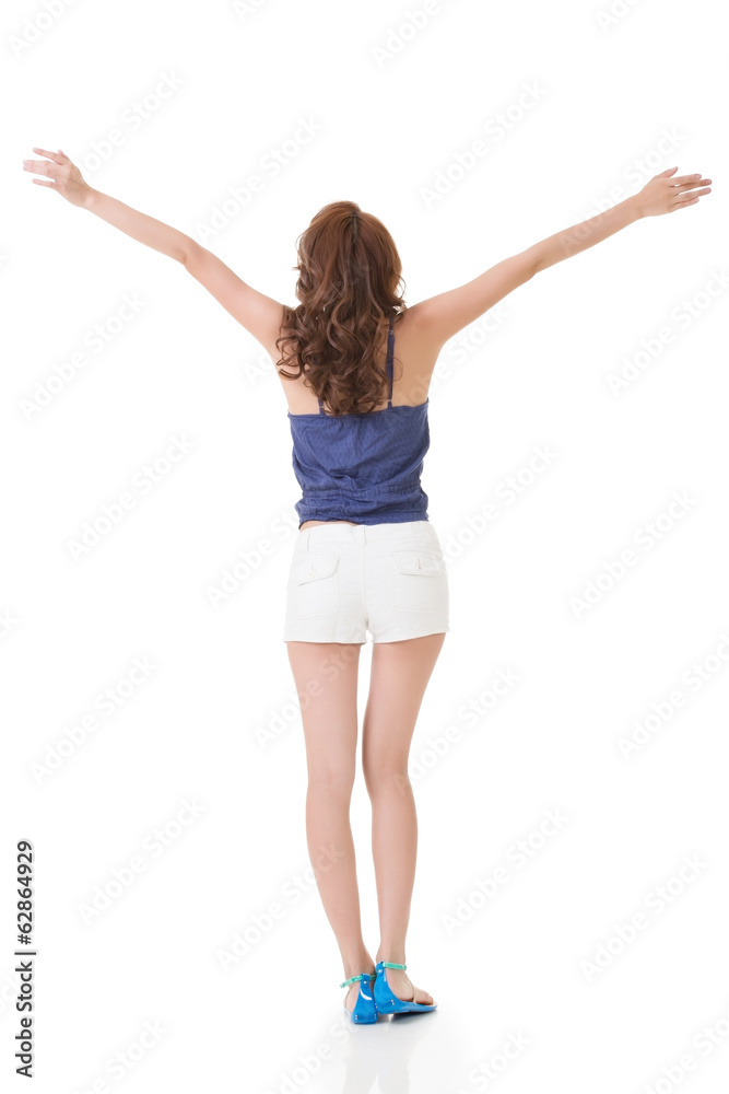 Rear view of Asian beauty feel free Rear view of Asian beauty feel free