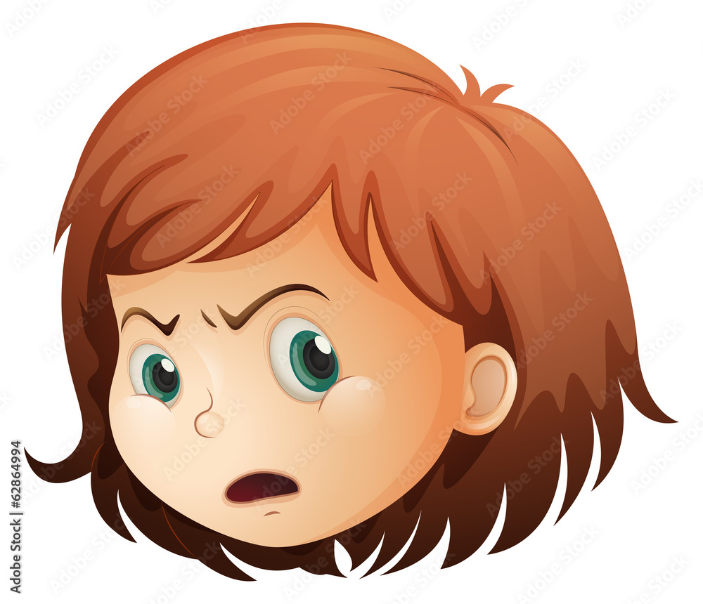 A head of an angry child A head of an angry child