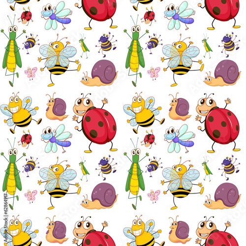 Seamless design with insects