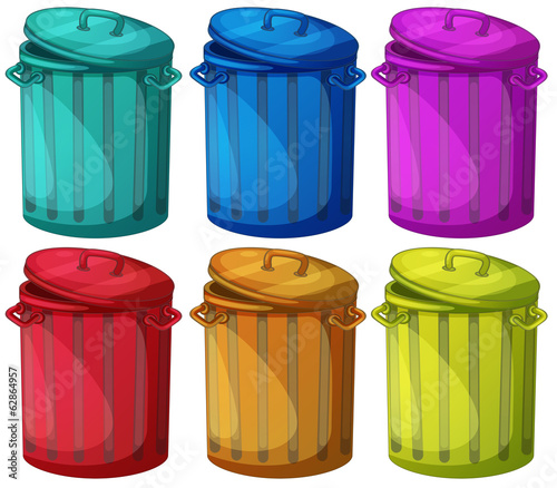 Six colorful bins photo