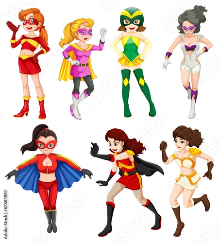 Seven female superheroes