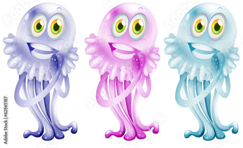 Three colorful jellies