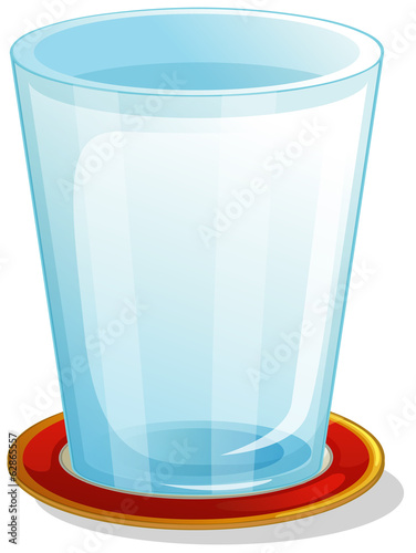 A clear drinking glass