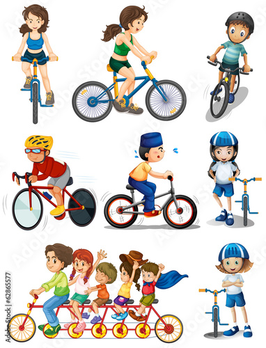 People biking