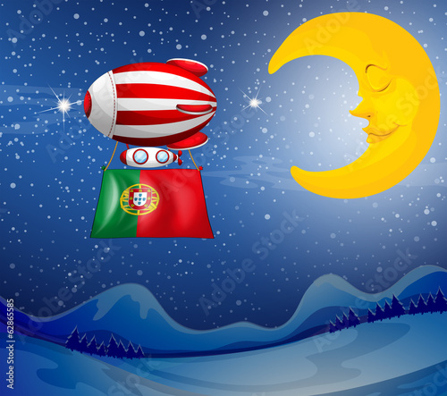 A floating balloon with the flag of Portugal