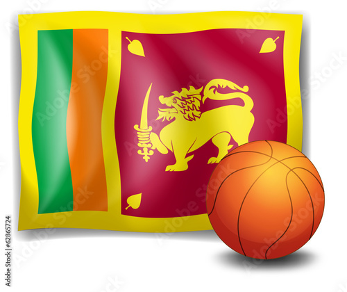 A ball with the flag of Sri Lanka
