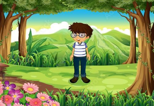 A smart man at the jungle