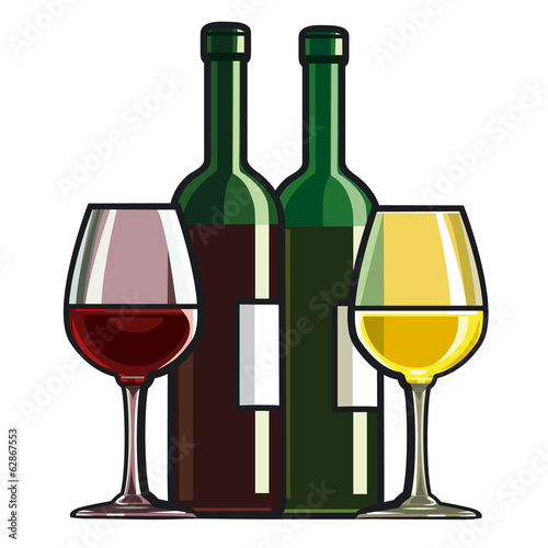 red and white wine