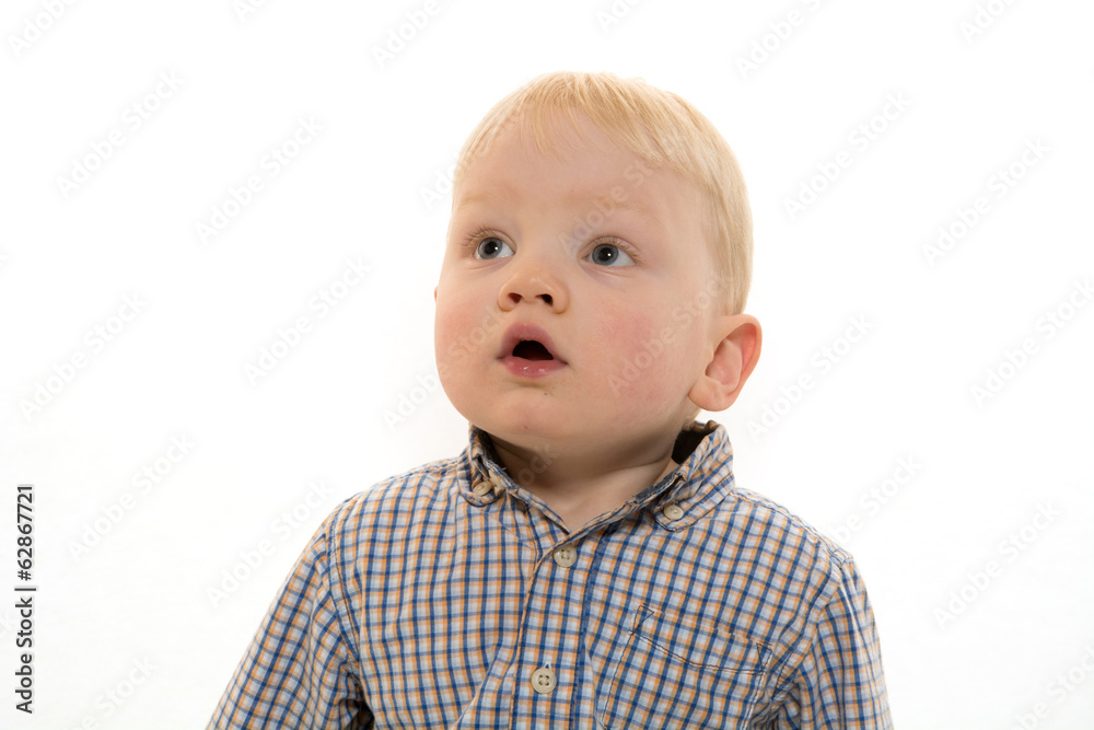 Little boy on white background Little boy on white background