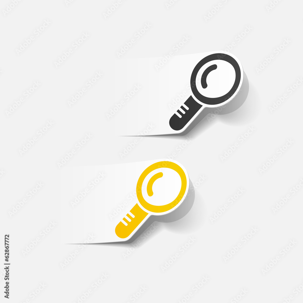 realistic design element: magnifier realistic design element: magnifier