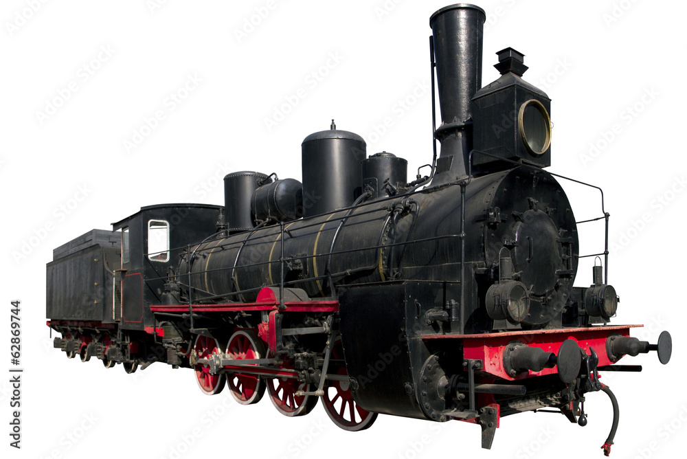 Fototapeta premium very old black locomotive