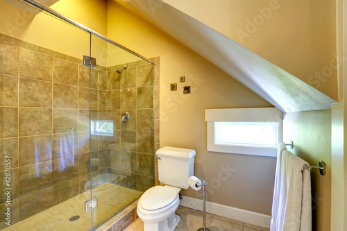 Vaulted ceiling cozy bathroom