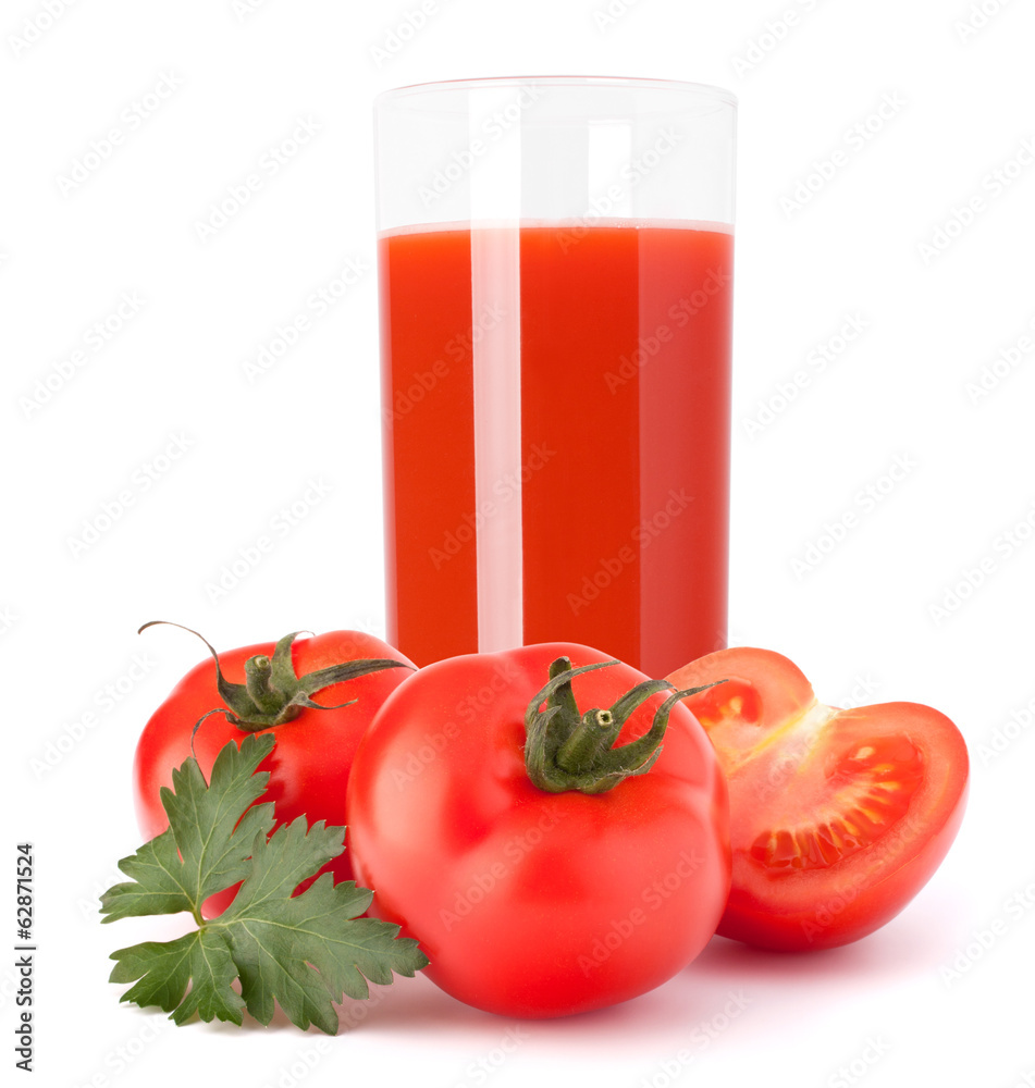 Tomato vegetable juice in glass