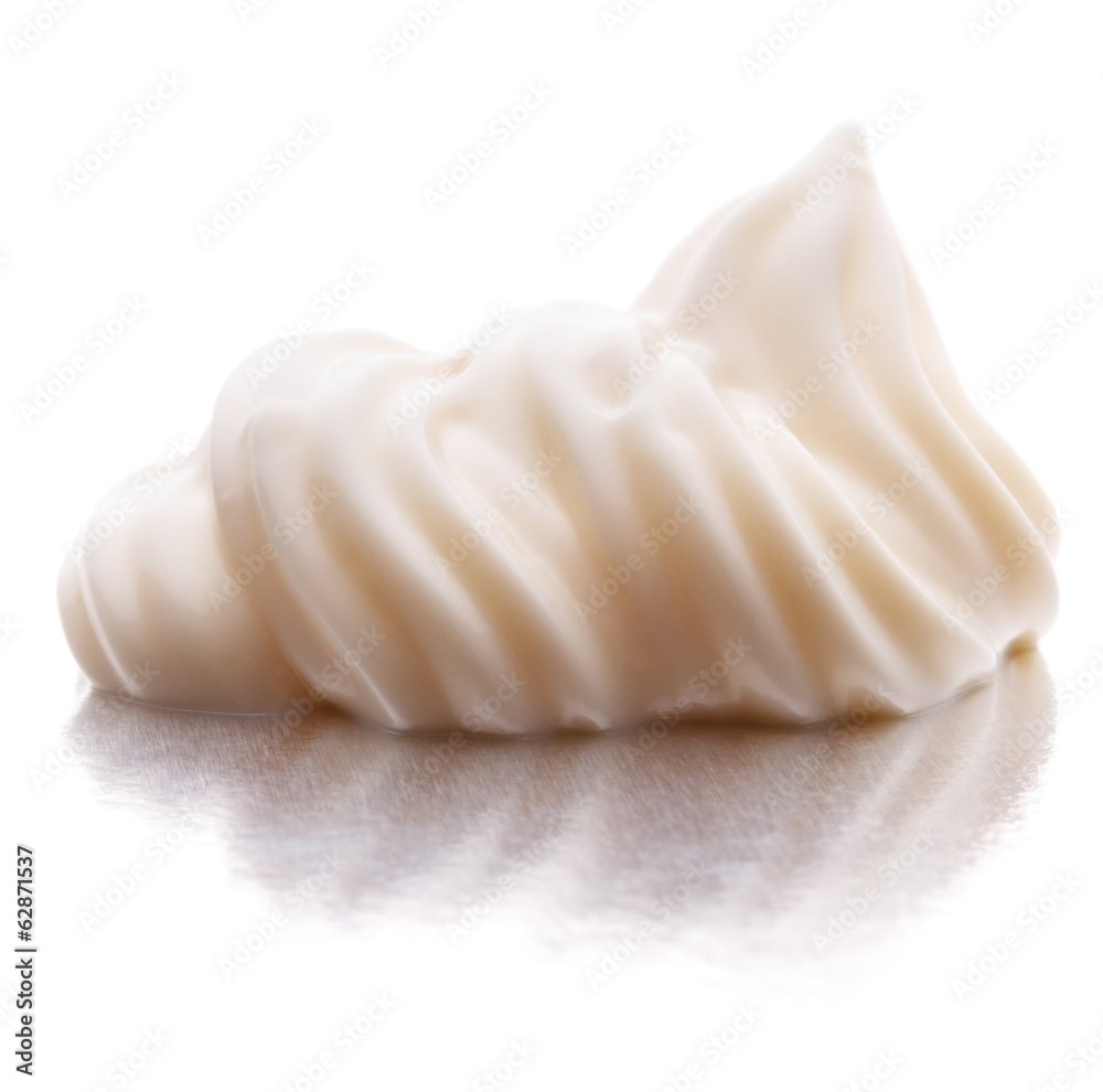 Mayonnaise swirl isolated on white background cutout Mayonnaise swirl isolated on white background cutout