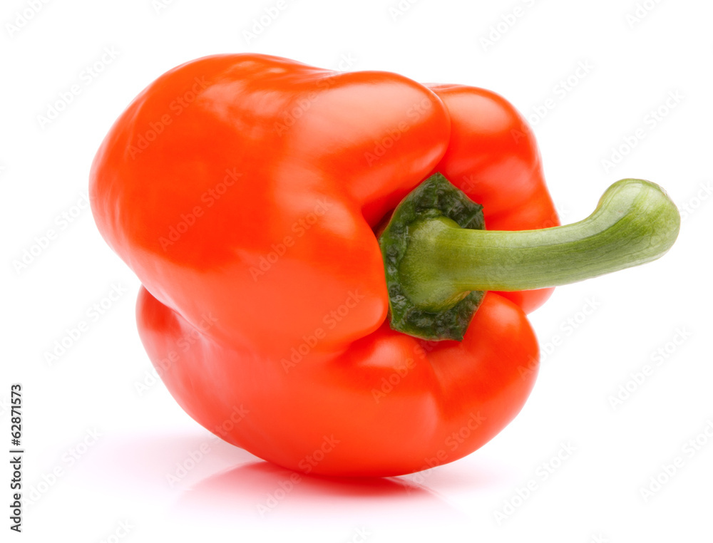 Orange sweet bell pepper isolated on white background cutout Orange sweet bell pepper isolated on white background cutout