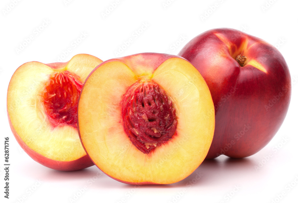 Nectarine fruit isolated on white background cutout Nectarine fruit isolated on white background cutout