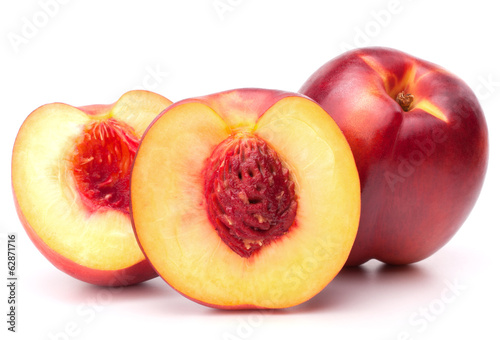 Nectarine fruit isolated on white background cutout