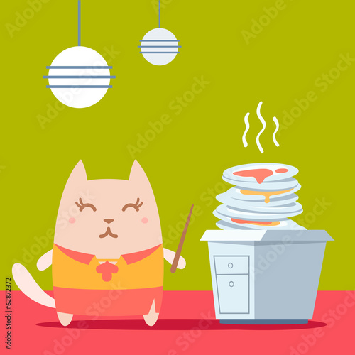 Character  teacher in a woman business suit colorful flat