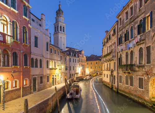 Venice - Fondamenta del Furlani and canal in morning.