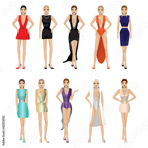Fashion And Glamour Women Isolated On White
