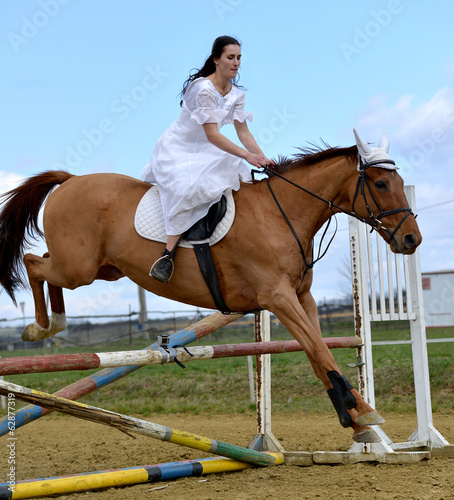 bride on horse back