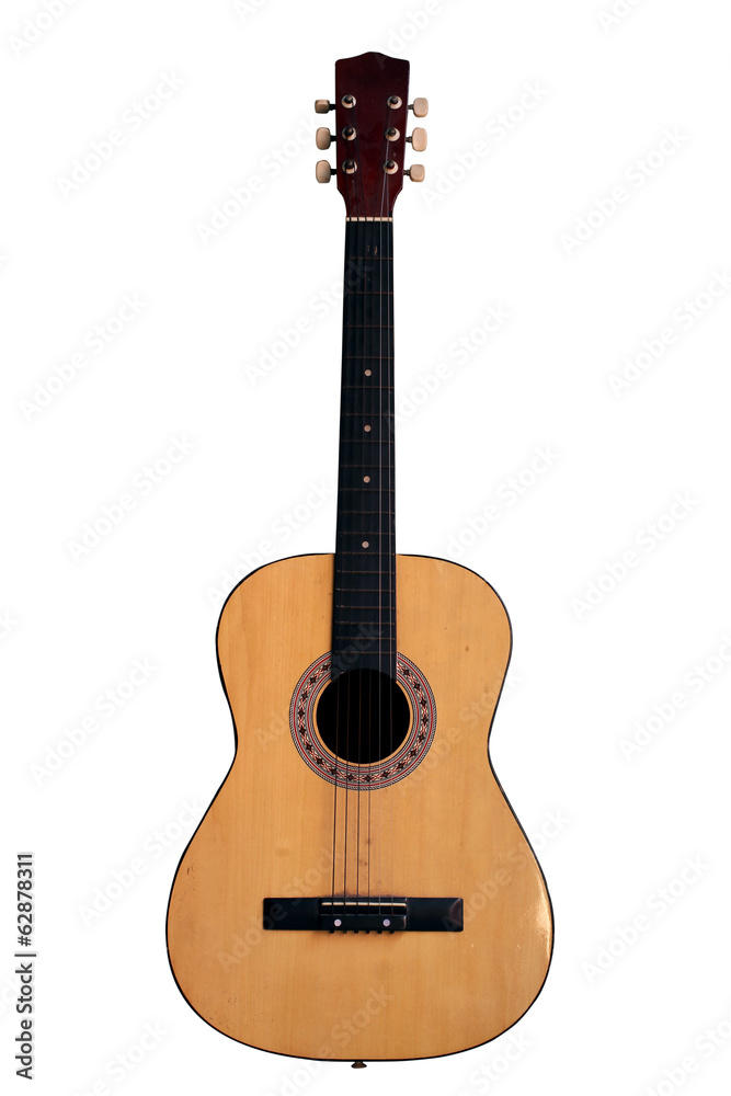 Fototapeta premium old Guitar Isolated