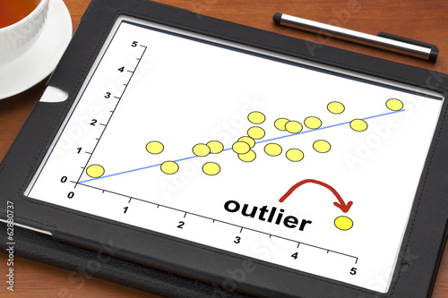 outlier concept on a digital tablet