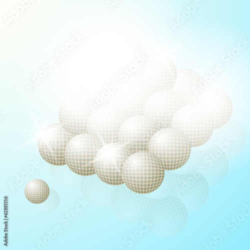 Luster and shine of the pyramids or abstract shiny balls
