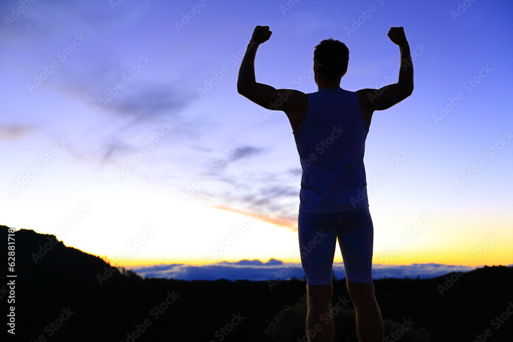 Strength - strong success fitness man flexing Strength - strong success fitness man flexing