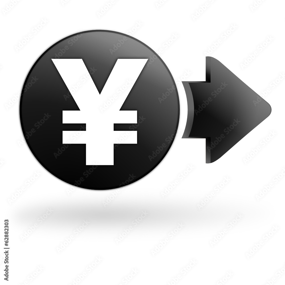 Fototapeta premium yen sur bouton noir