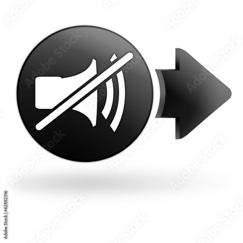 volume muet sur bouton noir