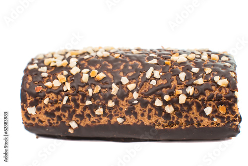 chocolate biscuit bar isolated