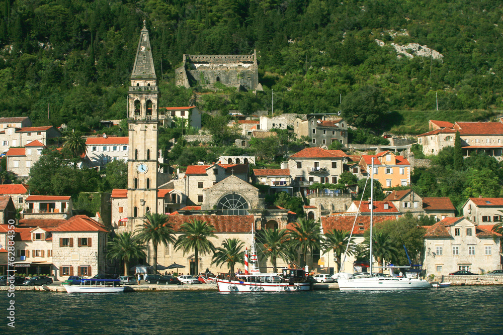 Small village Perast at the bay of Kotor, Montenegro