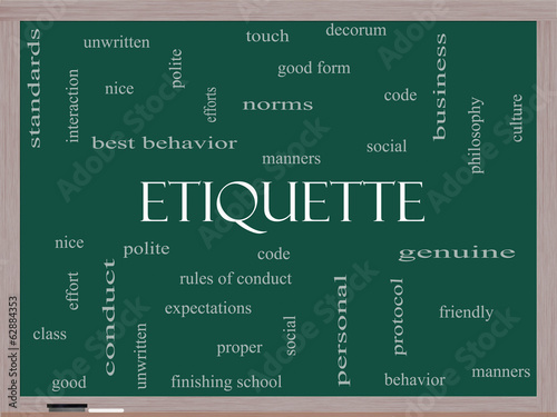 Wallpaper Mural Etiquette Word Cloud Concept on a Blackboard Torontodigital.ca