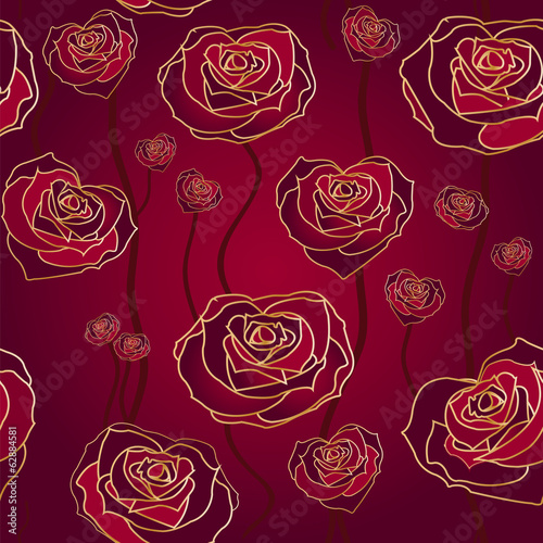 Floral rose background, seamless