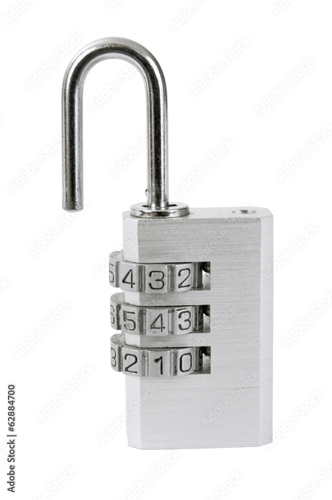 Small opened combination lock with clipping paths for creative Small opened combination lock with clipping paths for creative