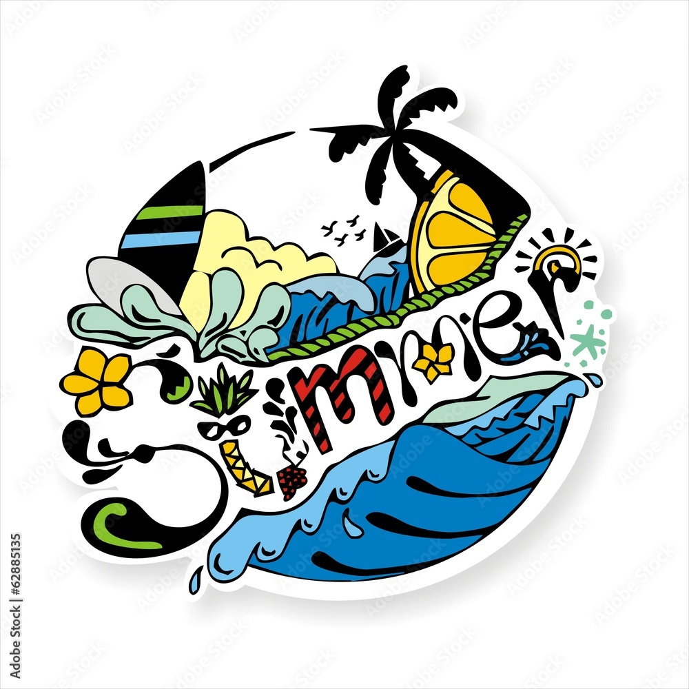 Summer beach logo vector